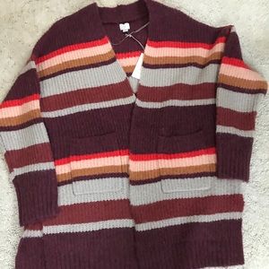 NWT A New Day Woman’s Striped Open- Front Cardigan